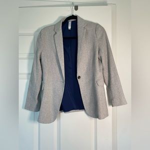 Gray Herringbone Blazer